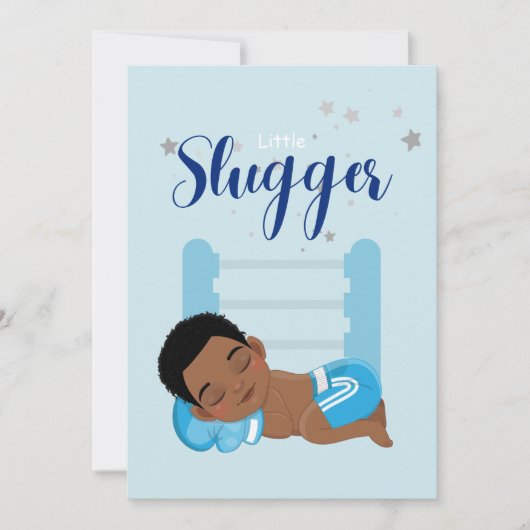 Kleine baby-koninkendenkaart voor slugger aankondiging (Voorkant)