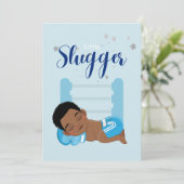 Kleine baby-koninkendenkaart voor slugger aankondiging (Staand voorkant)