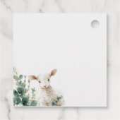 Kleine Baby Lamb en Eucalyptus doop Bedankjes Labels (Achterkant)