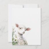 Kleine Baby Lamb en Eucalyptus doop Bedankkaart (Achterkant)