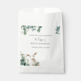 Kleine Baby Lamb en Eucalyptus doop Bedankzakje