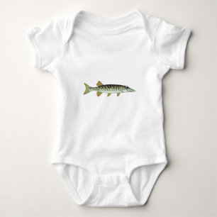 Kleine baby muskie Vector Art Fish Boerderij Romper