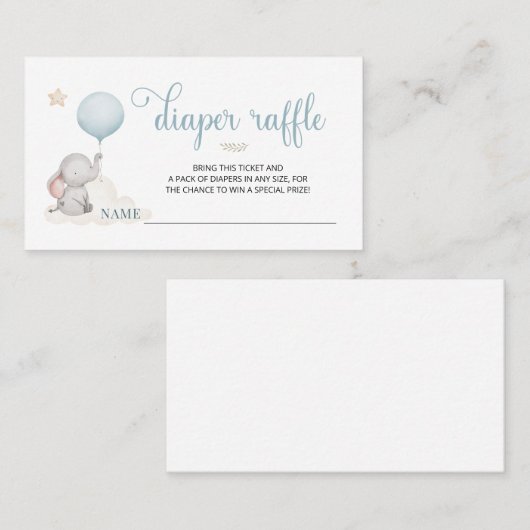 Kleine Baby olifant Baby shower Visitekaartje (Voorkant / Achterkant)