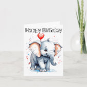 Kleine Baby olifant Happy Birthday Kaart (Voorkant)