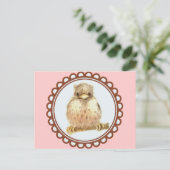 Kleine Baby Robin in Roze Briefkaart (Staand voorkant)