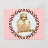 Kleine Baby Robin in Roze Briefkaart (Voorkant)