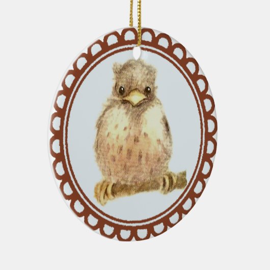 Kleine Baby Robin Keramisch Ornament (Rechts)
