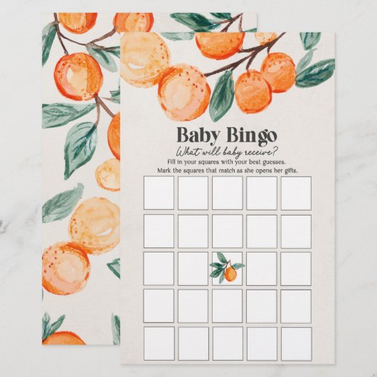 kleine baby shower baby bingo (Voorkant / Achterkant)
