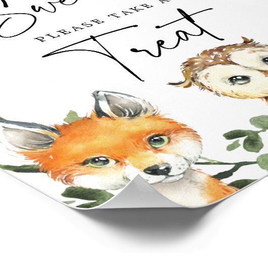 Kleine Baby shower baby's uit Woodland zijn zoete  Poster (Hoek)