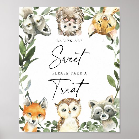 Kleine Baby shower baby's uit Woodland zijn zoete  Poster (Voorkant)