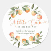 Kleine baby shower bedankt ronde sticker (Voorkant)