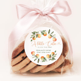 Kleine baby shower bedankt ronde sticker