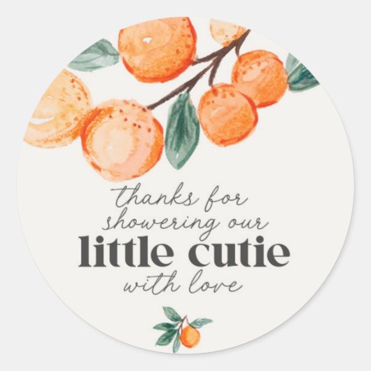 Kleine baby shower bedankt voor je gunst ronde sticker (Voorkant)