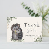 Kleine baby shower dank je kaart (Staand voorkant)