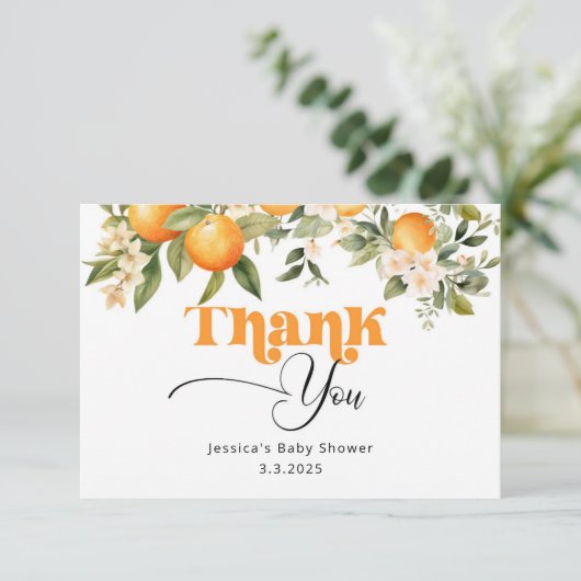 Kleine baby shower dank je kaart (Staand voorkant)