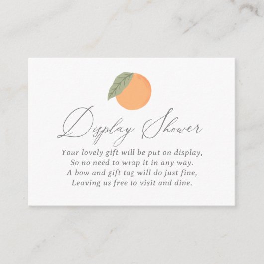 Kleine Baby shower display met snijbalk Informatiekaartje (Voorkant)