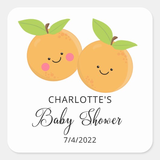 Kleine Baby shower-inktvis Vierkante Sticker (Voorkant)