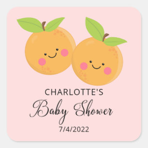 Kleine Baby shower-inktvis Vierkante Sticker