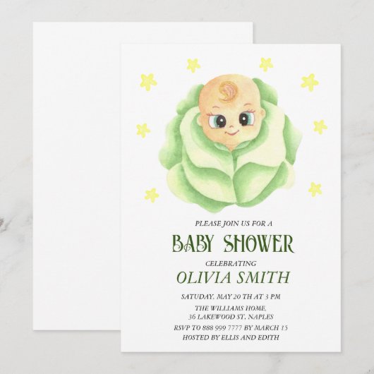 Kleine Baby shower jongen meisje Save The Date (Voorkant / Achterkant)