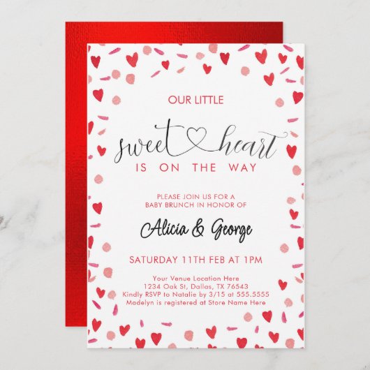 Kleine Baby shower Kaart (Voorkant / Achterkant)