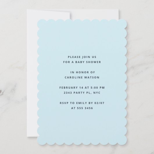 Kleine Baby shower Kaart (Achterkant)