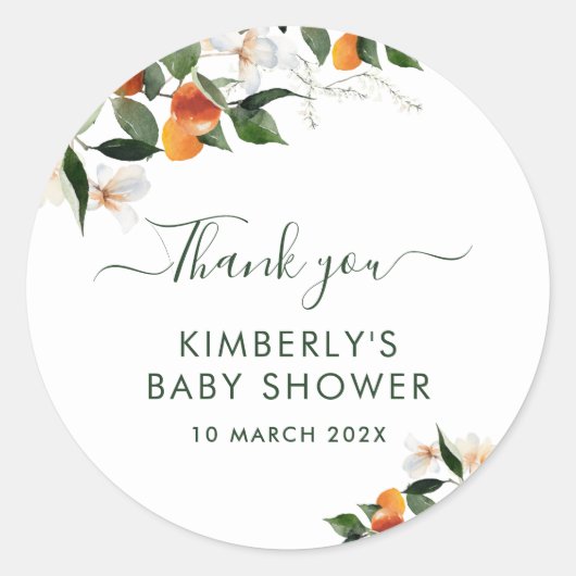 kleine baby shower klassieke ronde sticker (Voorkant)