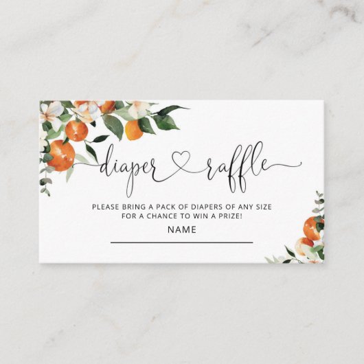 Kleine baby shower-luierkaartje informatiekaartje (Voorkant)