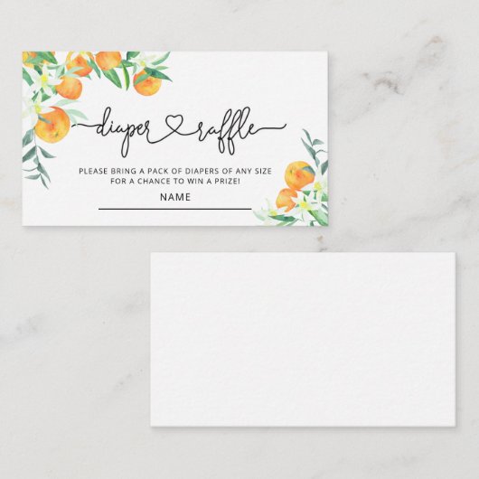 Kleine baby shower-luierkaartje informatiekaartje (Voorkant / Achterkant)