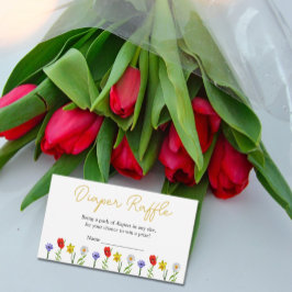 Kleine Baby shower met wilde bloem Informatiekaartje