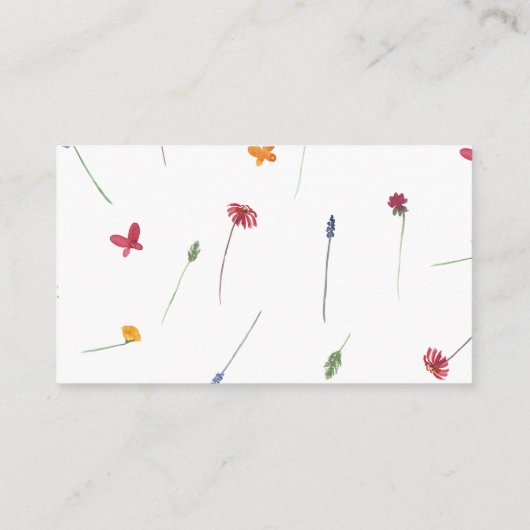 Kleine Baby shower met wilde bloem Informatiekaartje (Achterkant)