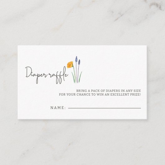 Kleine Baby shower met wilde bloem Informatiekaartje (Voorkant)