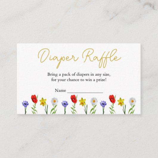 Kleine Baby shower met wilde bloem Informatiekaartje (Voorkant)