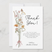 Kleine Baby shower met wilde bloemen Hartelijk dan Bedankkaart (Voorkant)