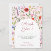 Kleine Baby shower met wilde bloemen Hartelijk dan Bedankkaart (Voorkant)