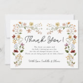 Kleine Baby shower met wilde bloemen Hartelijk dan Bedankkaart (Voorkant)