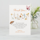 Kleine Baby shower met wilde bloemen Hartelijk dan Kaart (Staand voorkant)