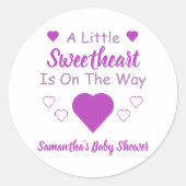 Kleine Baby shower Ronde Sticker (Voorkant)
