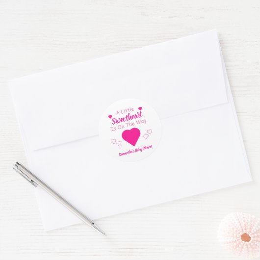 Kleine Baby shower Ronde Sticker (Envelop)