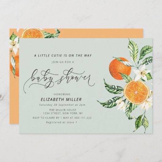 kleine baby shower uitnodiging (Voorkant / Achterkant)