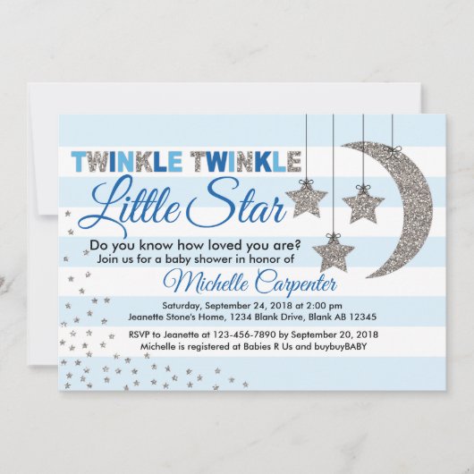 kleine baby shower-uitnodiging voor jongen kaart (Voorkant)