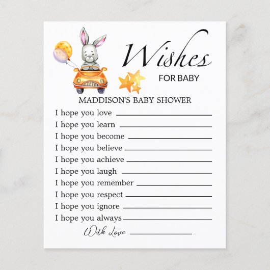 Kleine baby shower wil baby (Voorkant)