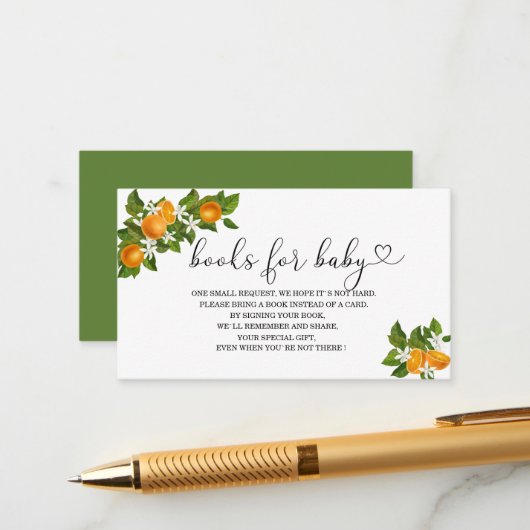 Kleine baby showers boeken voor baby informatiekaartje (Voorkant / Achterkant in situ)