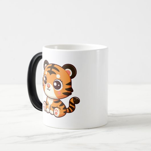 Kleine Baby tijgerwelp zittend Magische Mok (Voorkant links)