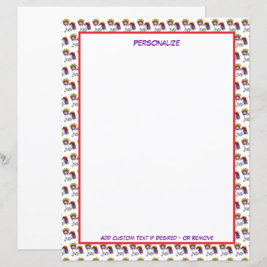 Kleine Baby unicorn regenboogkleur bevestigen (Voorkant / Achterkant)