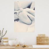 kleine baby zwart wit poster (Keuken)