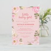 kleine babymeisjes - doucheuitnodigingen kaart (Staand voorkant)