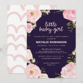 kleine babymeisjes - doucheuitnodigingen kaart (Voorkant / Achterkant)