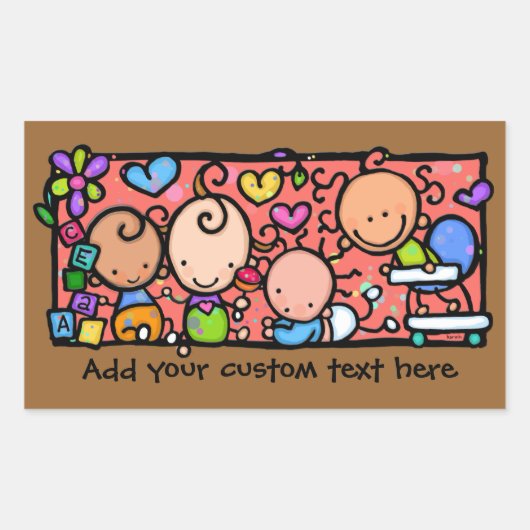 Kleine baby's bij spelen Custom promo sticker (Voorkant)