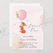 Kleine babyvos vliegend met ballon kaart (Voorkant / Achterkant)