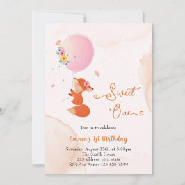 Kleine babyvos vliegt met ballon kaart